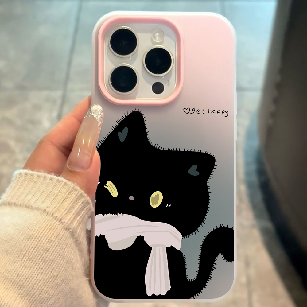 Phone Cases Xiaomi 14T - Casing Ponsel Warna Permen Kucing Hitam