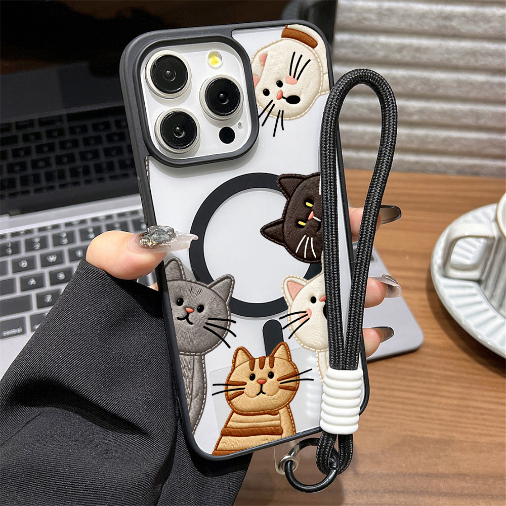 Phone Cases Store - Casing HP Kucing Bordir Imitasi Lucu