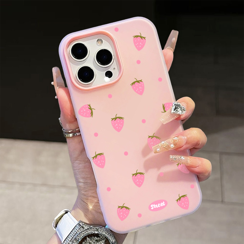 Casing Ponsel Motif Stroberi M - Phone Cases Pink ulasan dan harga