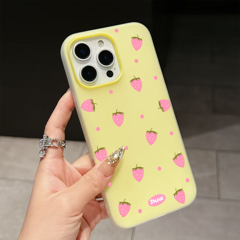Casing Ponsel Motif Stroberi M - Phone Cases Pink ulasan dan harga