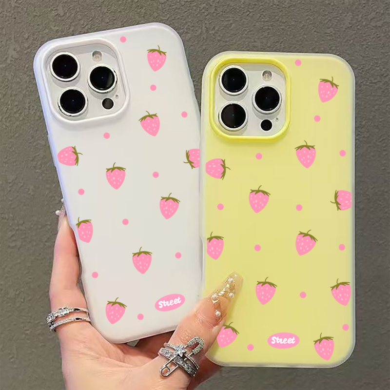 Casing Ponsel Motif Stroberi M - Phone Cases Pink ulasan dan harga