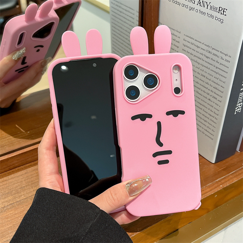 Casing HP Kelinci Emoji Kartun - Phone Cases Pink ulasan dan harga